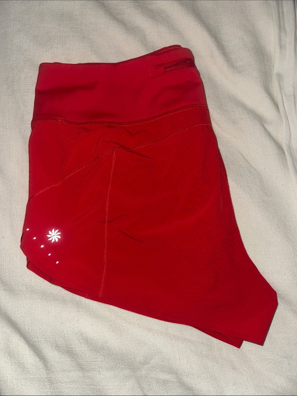 Athleta Red Running Active Shorts with built in underwear